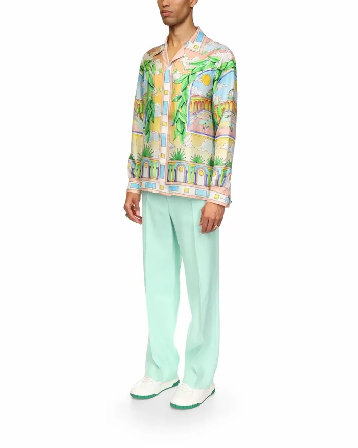 Casablanca Paris Shirts Paysage Ideal Silk Shirt 8211 MenWomen