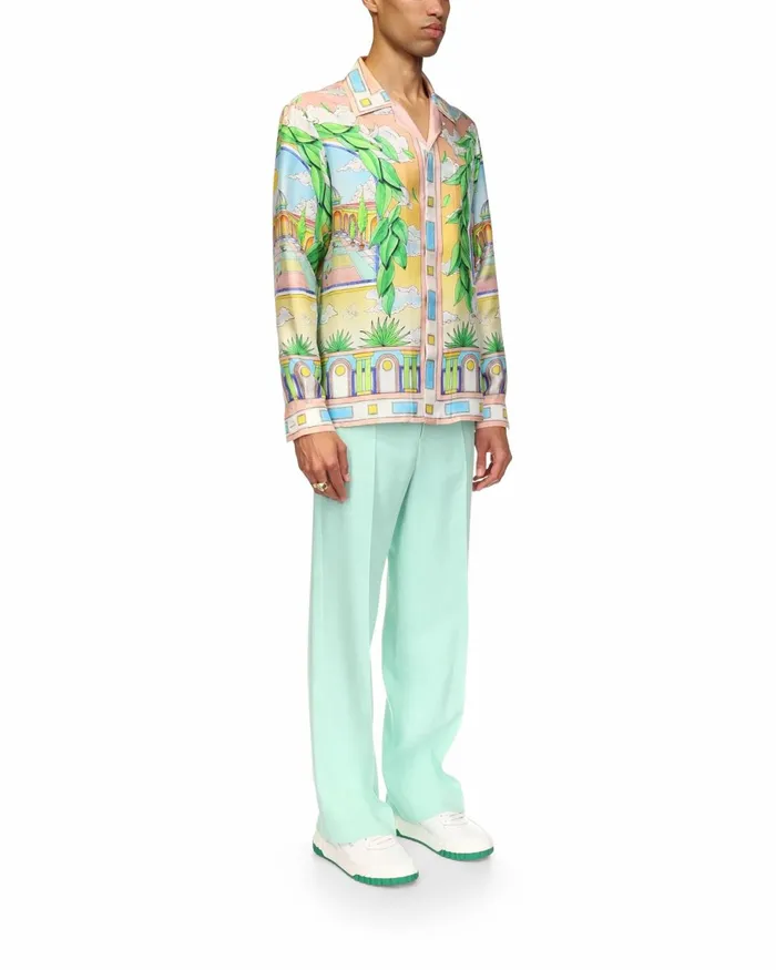 Casablanca Paris Shirts Paysage Ideal Silk Shirt 8211 MenWomen