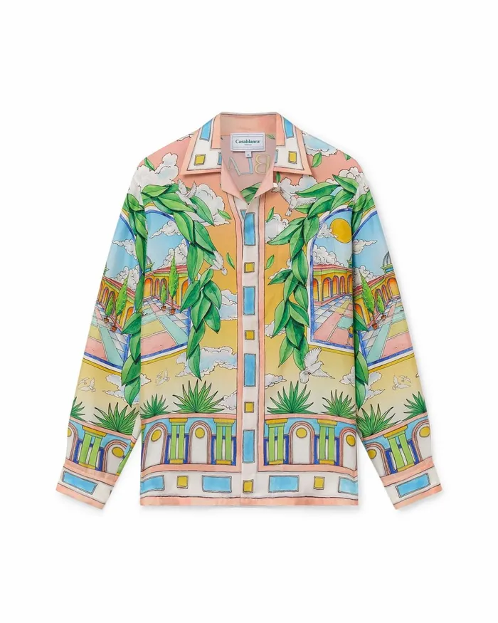 Casablanca Paris Shirts Paysage Ideal Silk Shirt 8211 MenWomen