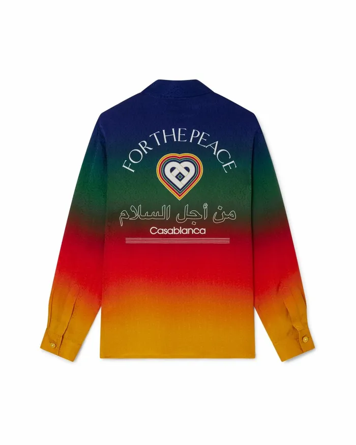 Casablanca Paris Shirts Peace Gradient Silk Shirt 8211 MenWomen