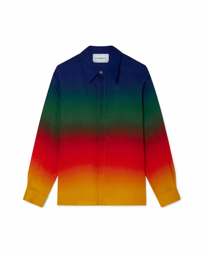 Casablanca Paris Shirts Peace Gradient Silk Shirt 8211 MenWomen Casablanca Paris Shirts Peace Gradient Silk Shirt 8211 MenWomen