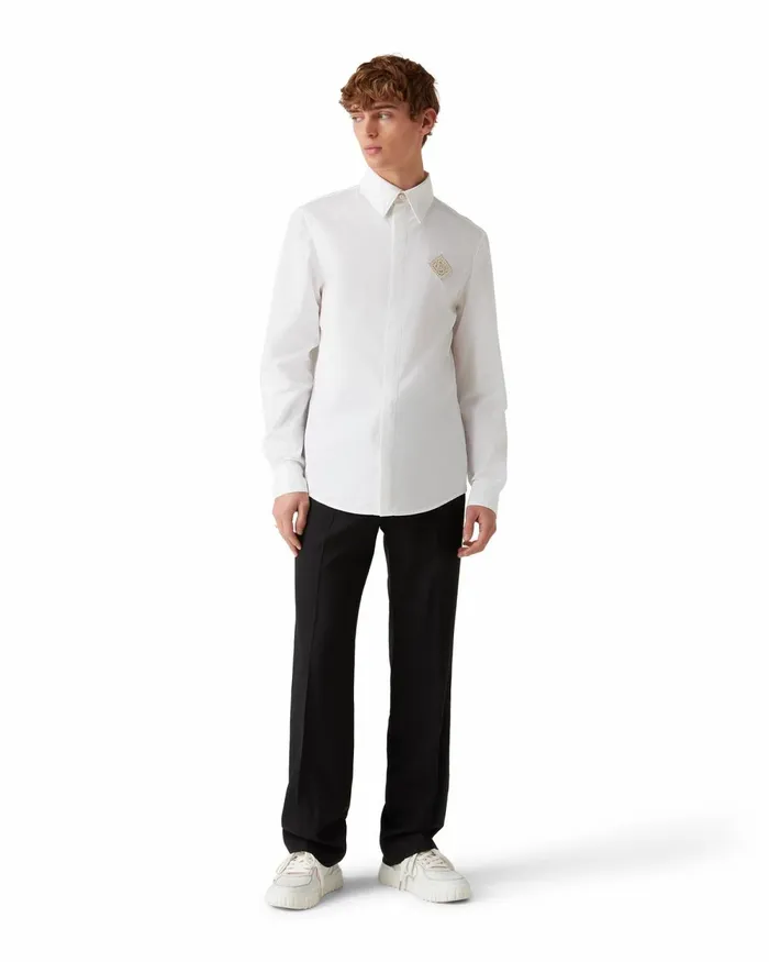 Casablanca Paris Shirts Pearl Diamond Patch Cotton Shirt 8211 Men
