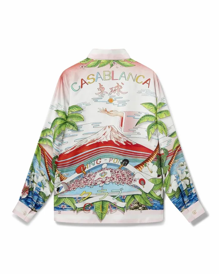 Casablanca Paris Shirts Ping Pong Club Sunset Silk Shirt 8211 Women