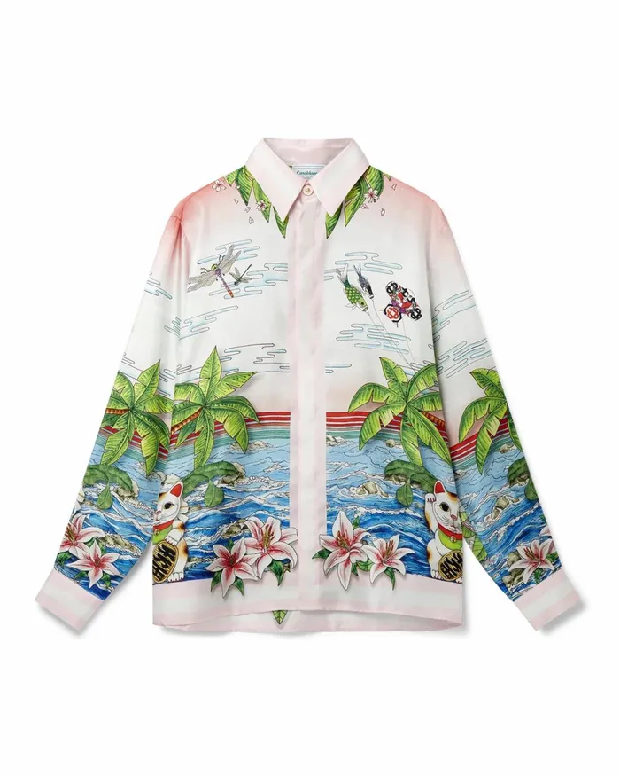 Casablanca Paris Shirts Ping Pong Club Sunset Silk Shirt 8211 Women