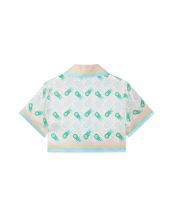 Casablanca Paris Shirts Ping Pong Cropped Silk Shirt 8211 Women