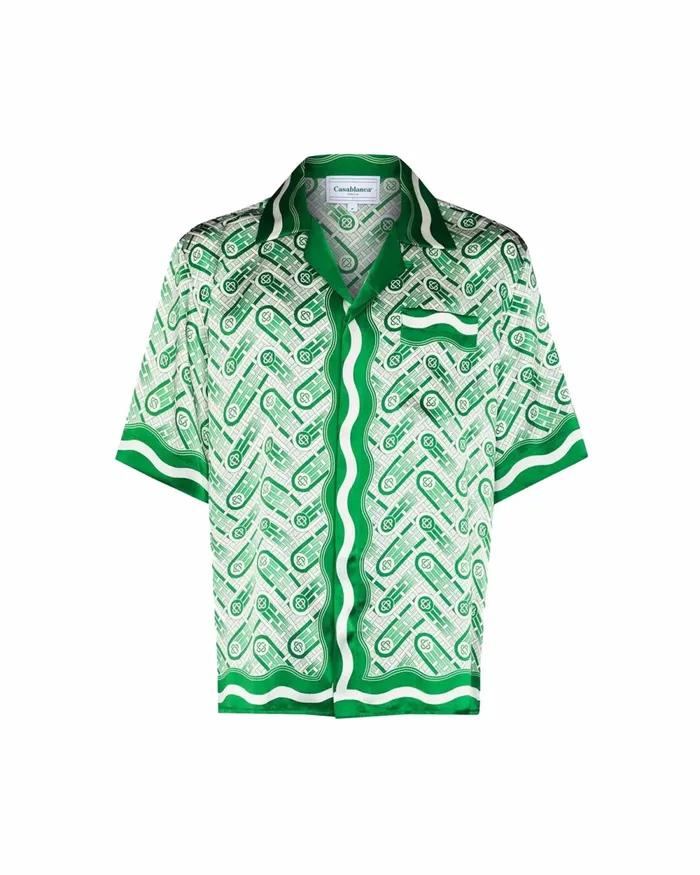 Casablanca Paris Shirts Ping Pong Monogram Silk Shirt 8211 Women