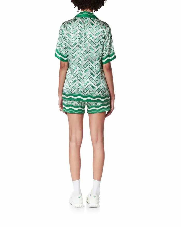 Casablanca Paris Shirts Ping Pong Monogram Silk Shirt 8211 Women