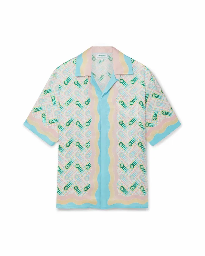 Casablanca Paris Shirts Ping Pong Silk Shirt 8211 MenWomen