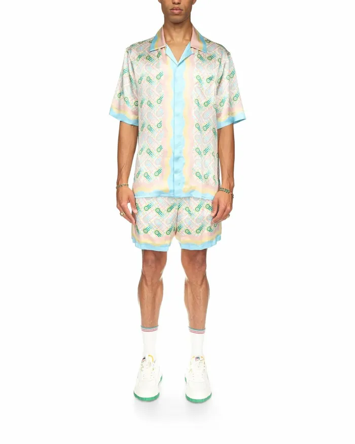 Casablanca Paris Shirts Ping Pong Silk Shirt 8211 MenWomen