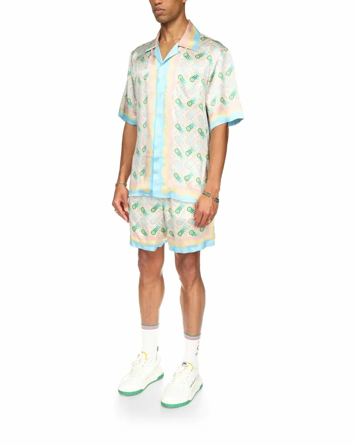 Casablanca Paris Shirts Ping Pong Silk Shirt 8211 MenWomen