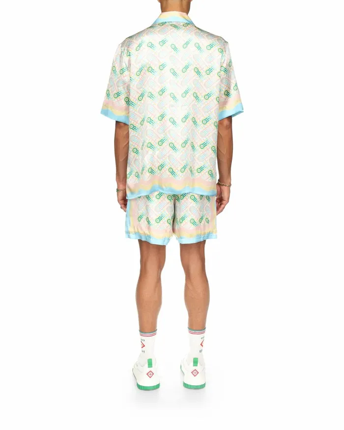 Casablanca Paris Shirts Ping Pong Silk Shirt 8211 MenWomen