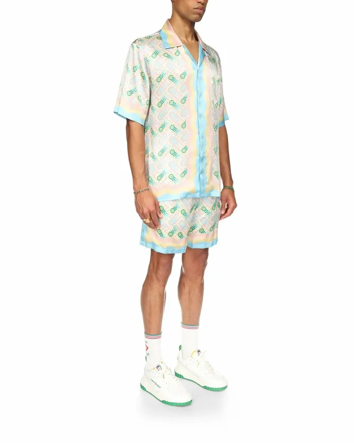 Casablanca Paris Shirts Ping Pong Silk Shirt 8211 MenWomen