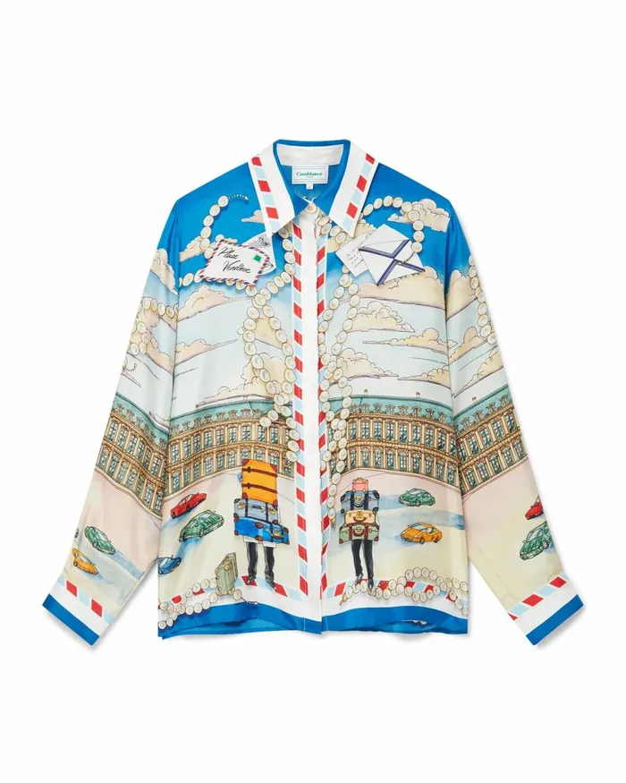Casablanca Paris Shirts Place Casa Silk Shirt 8211 Men