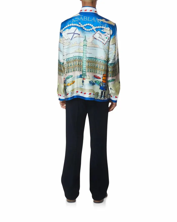 Casablanca Paris Shirts Place Casa Silk Shirt 8211 Men