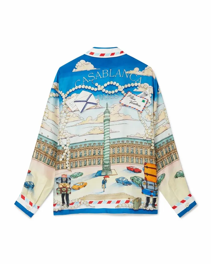 Casablanca Paris Shirts Place Casa Silk Shirt 8211 Men