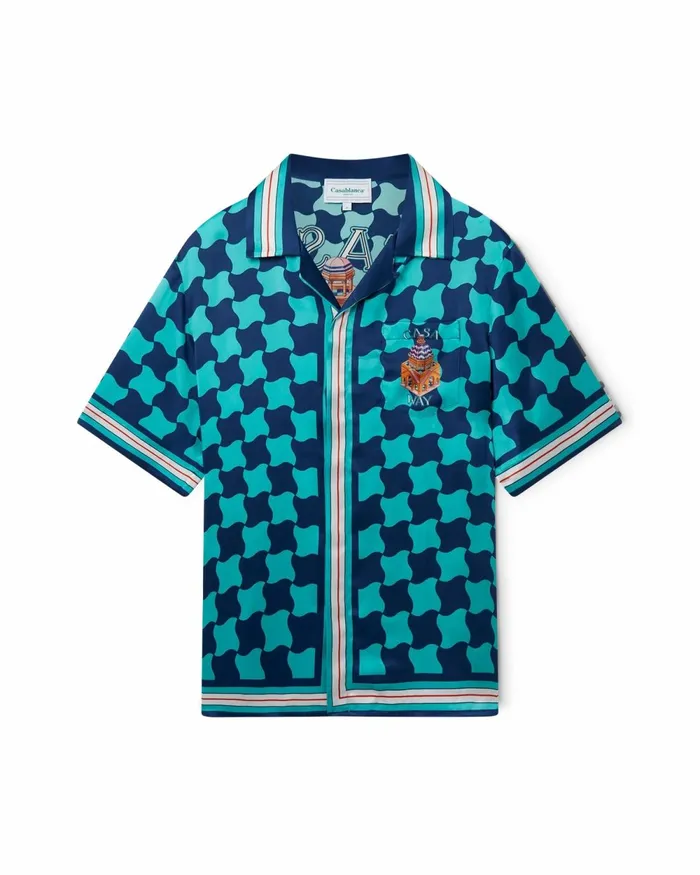Casablanca Paris Shirts Pool Tile Silk Shirt 8211 Men Casablanca Paris Shirts Pool Tile Silk Shirt 8211 Men