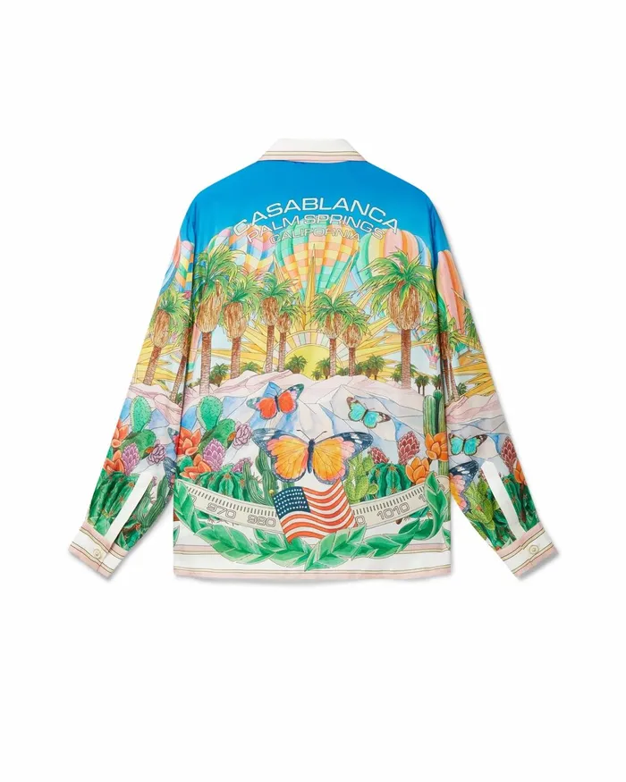 Casablanca Paris Shirts Psychadelic Cuban Collar Silk Shirt 8211 Men