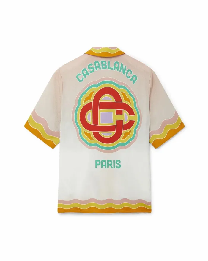 Casablanca Paris Shirts Rainbow Monogram Silk Shirt 8211 Women