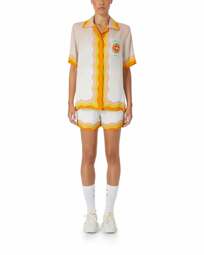 Casablanca Paris Shirts Rainbow Monogram Silk Shirt 8211 Women Casablanca Paris Shirts Rainbow Monogram Silk Shirt 8211 Women
