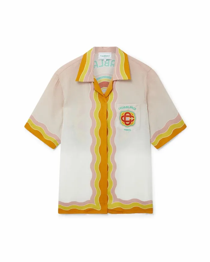 Casablanca Paris Shirts Rainbow Monogram Silk Shirt 8211 Women Casablanca Paris Shirts Rainbow Monogram Silk Shirt 8211 Women