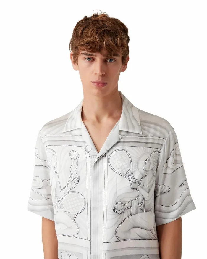 Casablanca Paris Shirts Sacred Stone Silk Shirt 8211 MenWomen