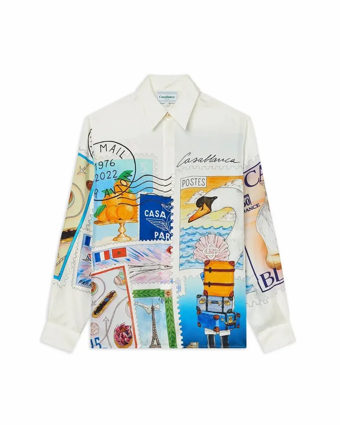 Casablanca Paris Shirts Souvenirs De Vacances Silk Shirt 8211 Men