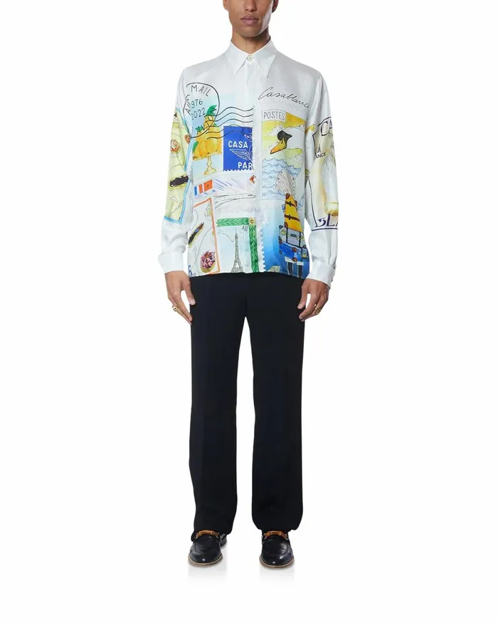 Casablanca Paris Shirts Souvenirs De Vacances Silk Shirt 8211 Men