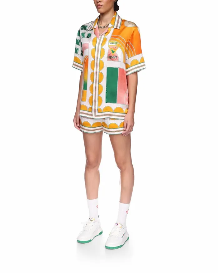 Casablanca Paris Shirts Summer Court Silk Shirt 8211 MenWomen Casablanca Paris Shirts Summer Court Silk Shirt 8211 MenWomen