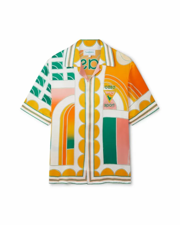 Casablanca Paris Shirts Summer Court Silk Shirt 8211 MenWomen Casablanca Paris Shirts Summer Court Silk Shirt 8211 MenWomen