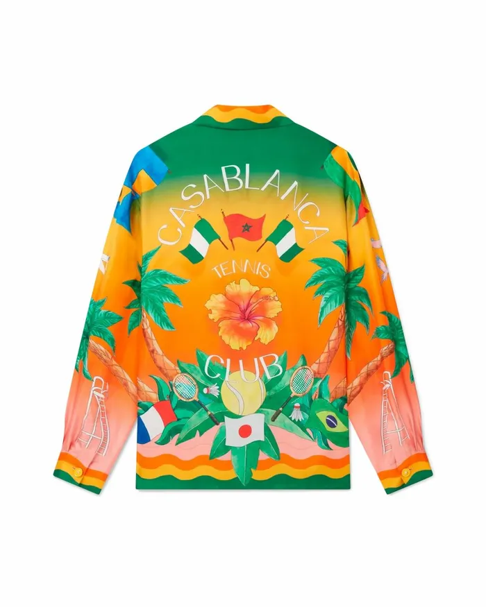 Casablanca Paris Shirts Tennis Club En Fleur Silk Shirt 8211 MenWomen
