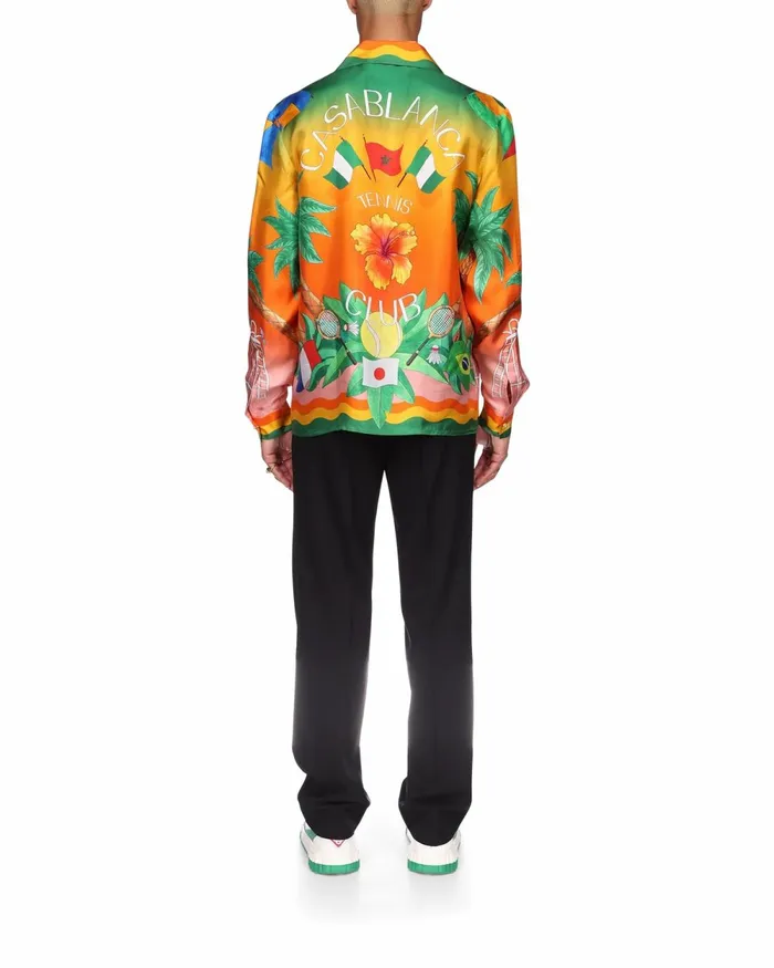 Casablanca Paris Shirts Tennis Club En Fleur Silk Shirt 8211 MenWomen Casablanca Paris Shirts Tennis Club En Fleur Silk Shirt 8211 MenWomen