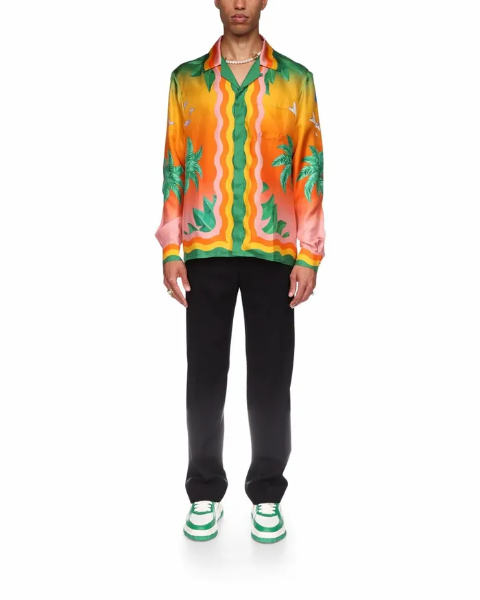 Casablanca Paris Shirts Tennis Club En Fleur Silk Shirt 8211 MenWomen Casablanca Paris Shirts Tennis Club En Fleur Silk Shirt 8211 MenWomen