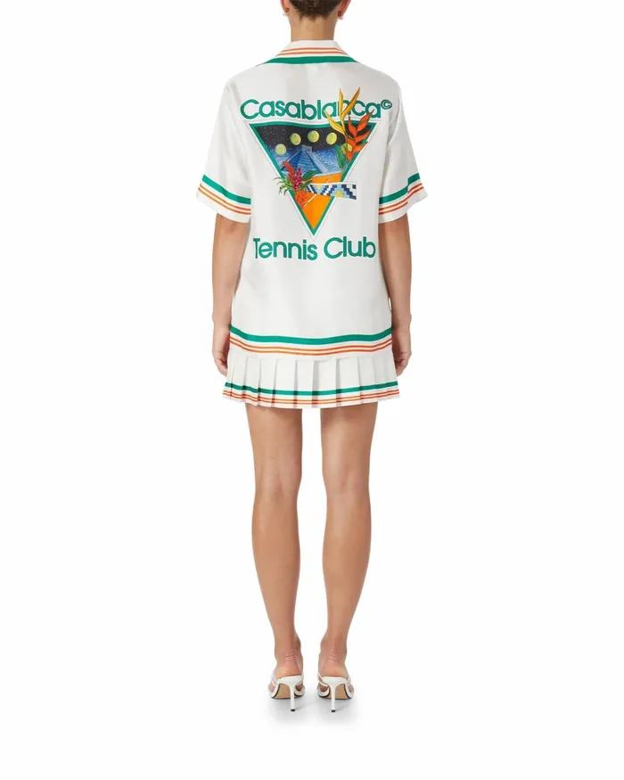 Casablanca Paris Shirts Tennis Club Icon Silk Shirt 8211 Women Casablanca Paris Shirts Tennis Club Icon Silk Shirt 8211 Women