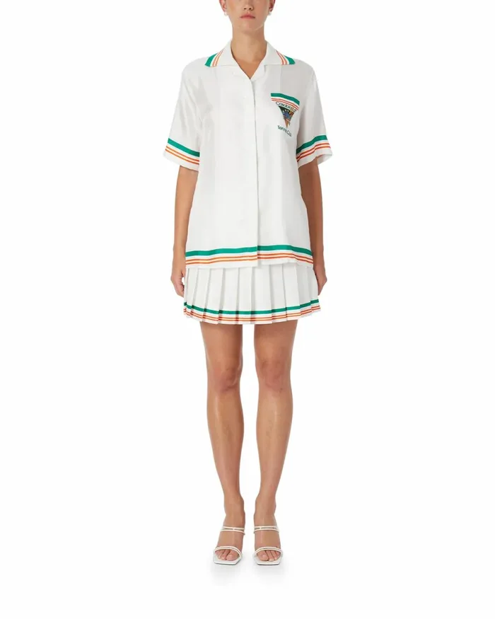 Casablanca Paris Shirts Tennis Club Icon Silk Shirt 8211 Women Casablanca Paris Shirts Tennis Club Icon Silk Shirt 8211 Women