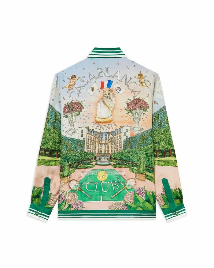 Casablanca Paris Shirts Tennis Club Prive Silk Shirt 8211 Men