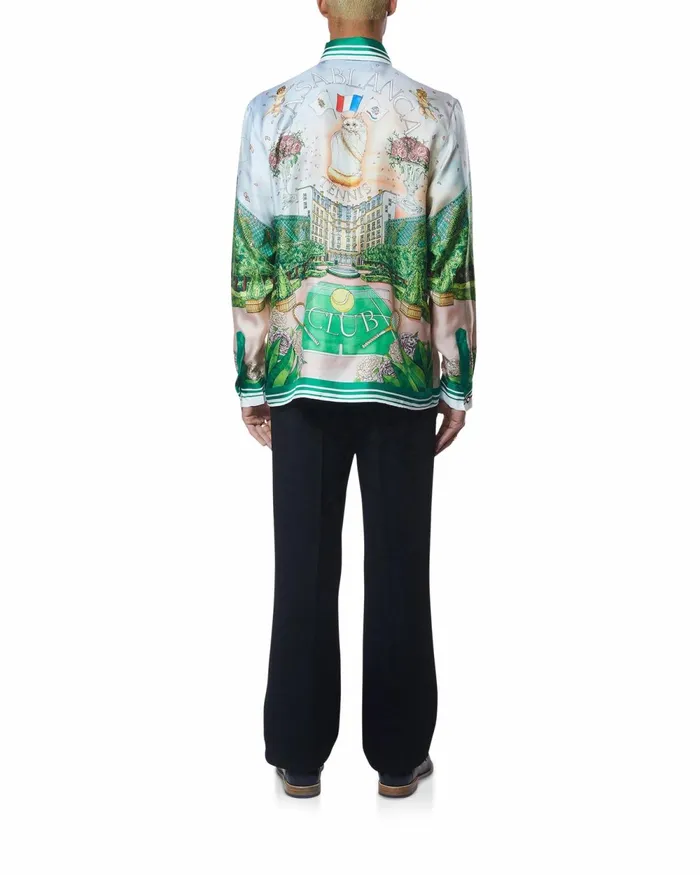 Casablanca Paris Shirts Tennis Club Prive Silk Shirt 8211 Men