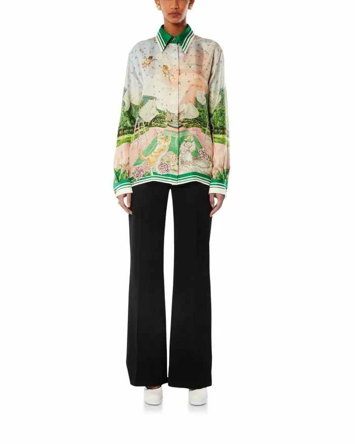 Casablanca Paris Shirts Tennis Club Prive Silk Shirt 8211 Women Casablanca Paris Shirts Tennis Club Prive Silk Shirt 8211 Women
