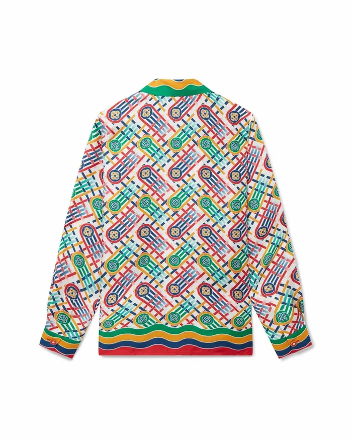 Casablanca Paris Shirts Tennis Monogram Silk Shirt 8211 Women Casablanca Paris Shirts Tennis Monogram Silk Shirt 8211 Women