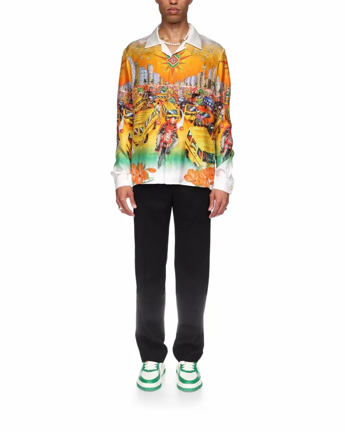 Casablanca Paris Shirts Traffic Linen Shirt 8211 MenWomen