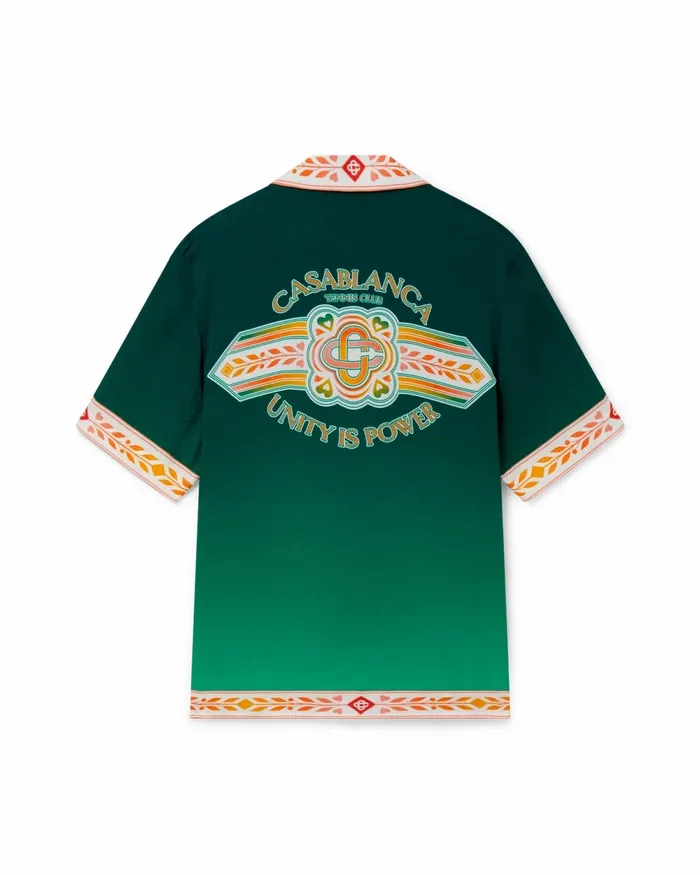 Casablanca Paris Shirts Unity Is Power Silk Shirt 8211 MenWomen