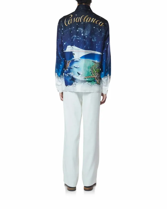 Casablanca Paris Shirts Vol De Nuit Silk Shirt 8211 Men Casablanca Paris Shirts Vol De Nuit Silk Shirt 8211 Men