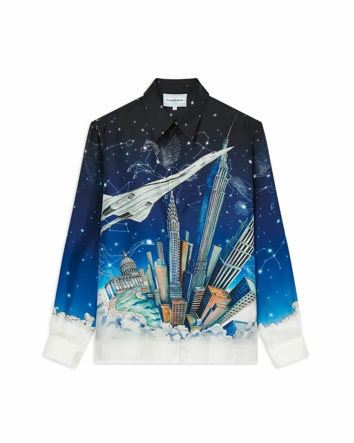 Casablanca Paris Shirts Vol De Nuit Silk Shirt 8211 Men Casablanca Paris Shirts Vol De Nuit Silk Shirt 8211 Men