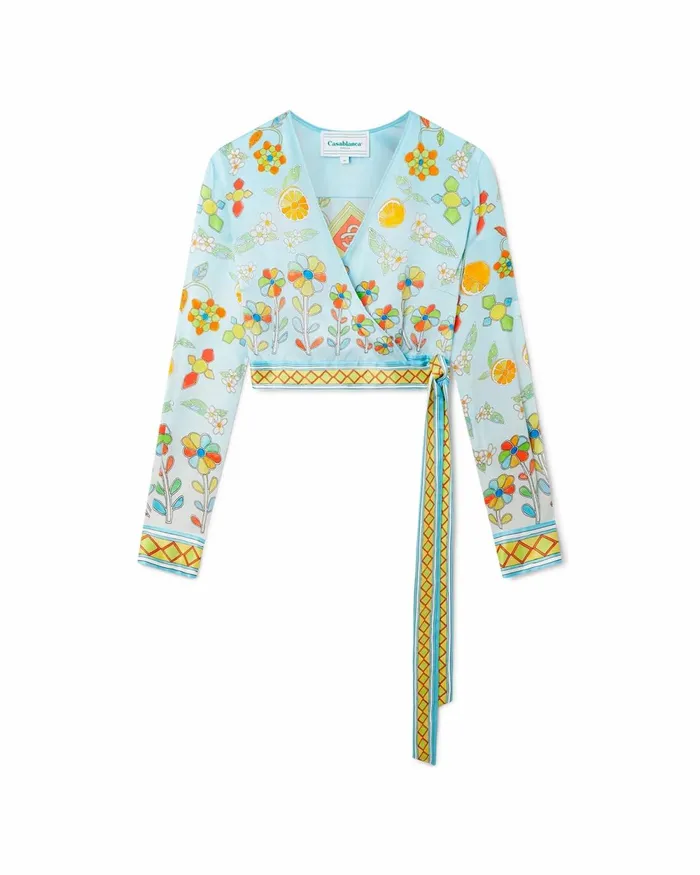 Casablanca Paris Shirts Yoruba Flowers Wrap Blouse 8211 Women