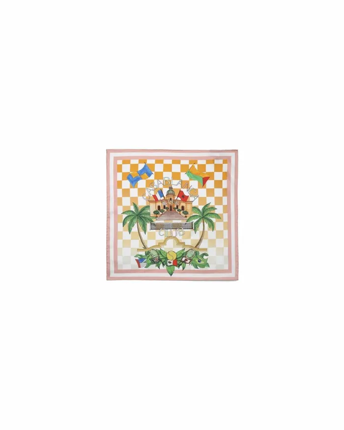 Casablanca Paris Silk Scarves Tennis Club Medium Silk Scarf 8211 MenWomen