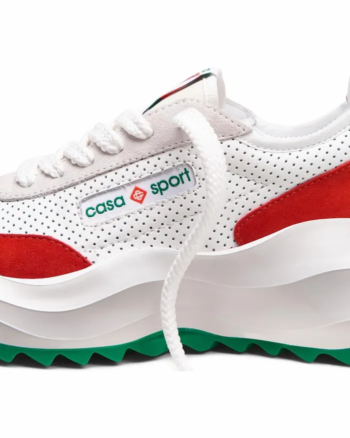 Casablanca Paris Sneakers Atlantis White and Red Sneaker 8211 Men