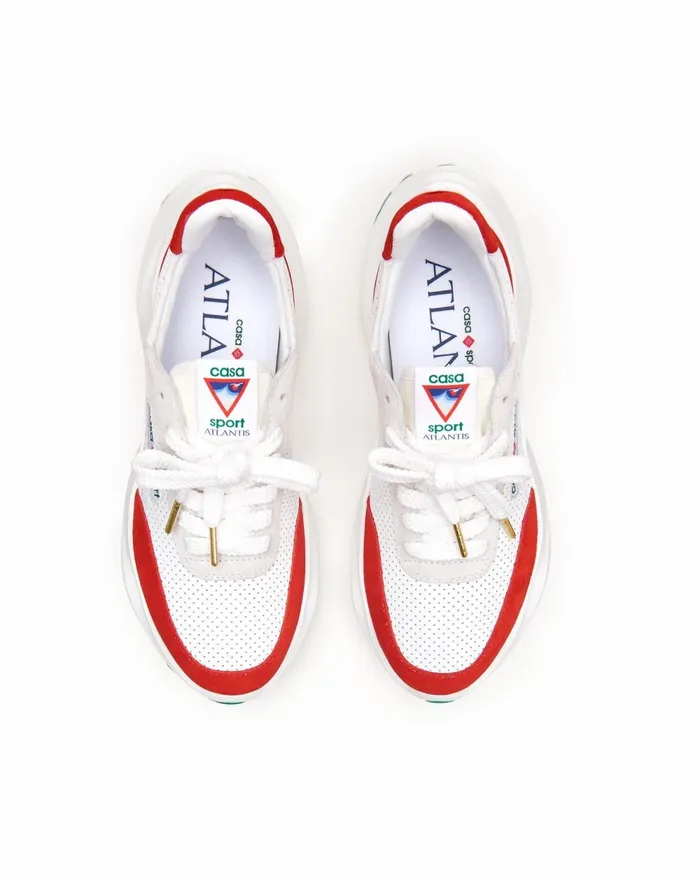 Casablanca Paris Sneakers Atlantis White and Red Sneaker 8211 Men