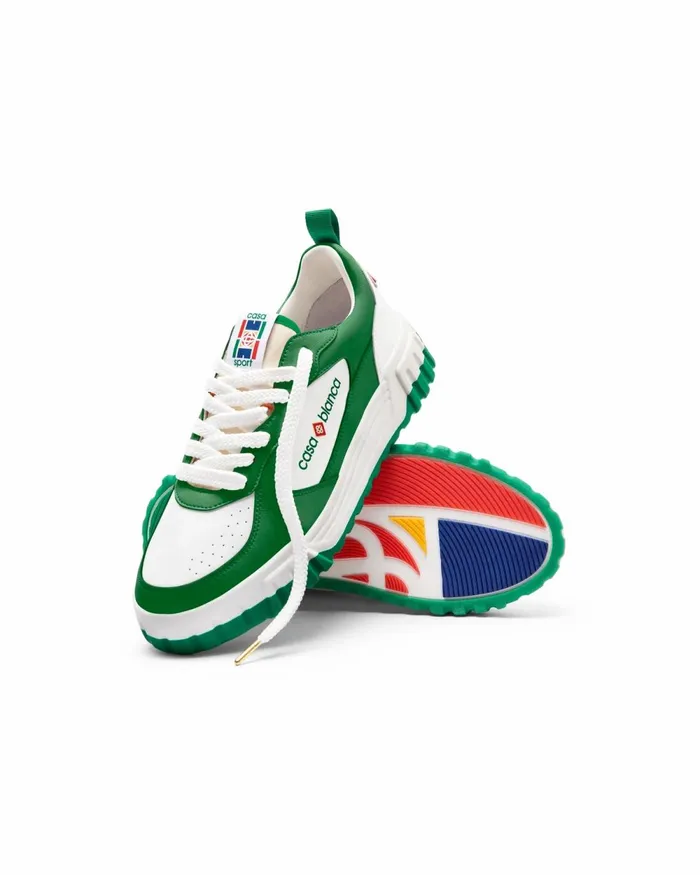 Casablanca Paris Sneakers Court Green and White Sneaker 8211 Men