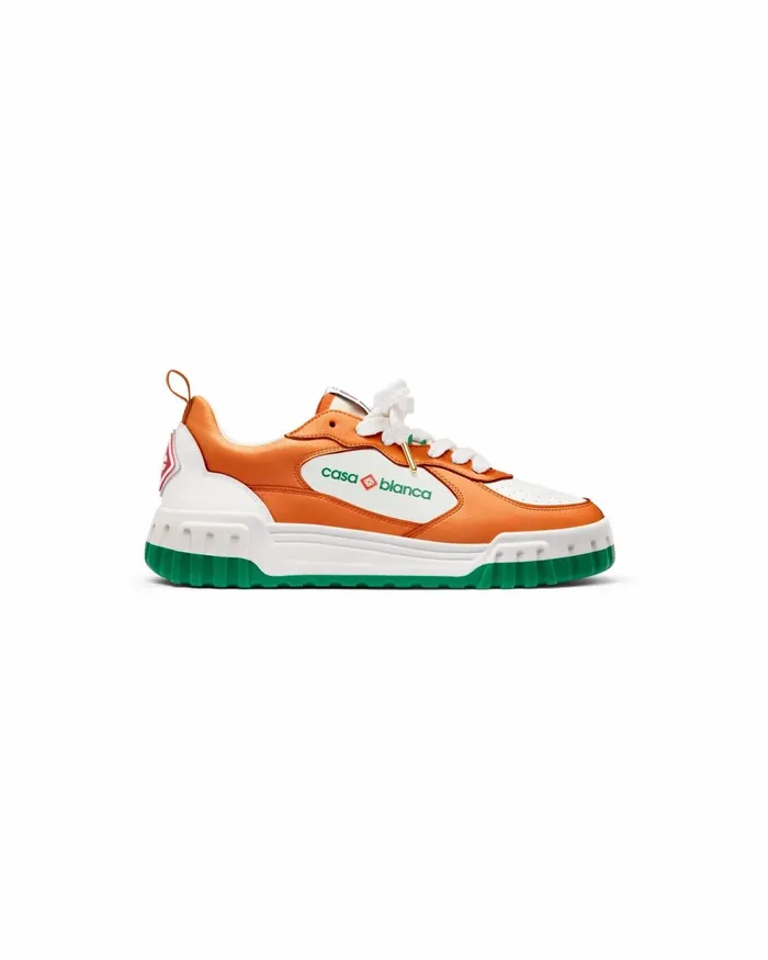 Casablanca Paris Sneakers Court Orange and White Sneaker 8211 Men