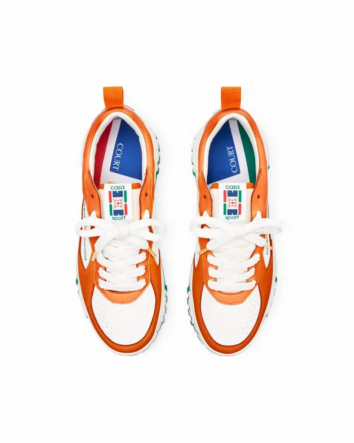 Casablanca Paris Sneakers Court Orange and White Sneaker 8211 Men