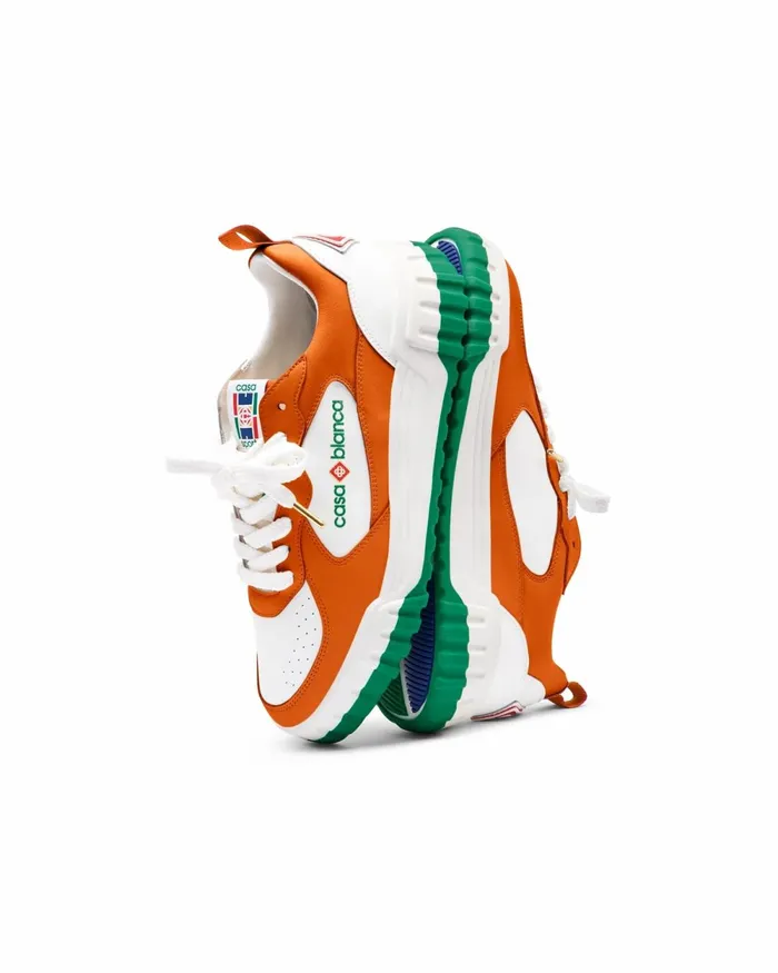 Casablanca Paris Sneakers Court Orange and White Sneaker 8211 Men